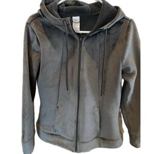 Women’s   Soft Gray Fleece  Hoodie  Zip Jacket M
